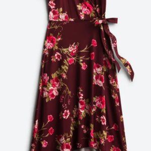 FORTUNE + IVY Irene Faux Wrap Midi Dress